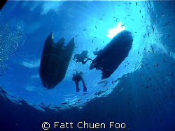 Divers surfacing after a dive in the crystal clear waters... by Fatt Chuen Foo 